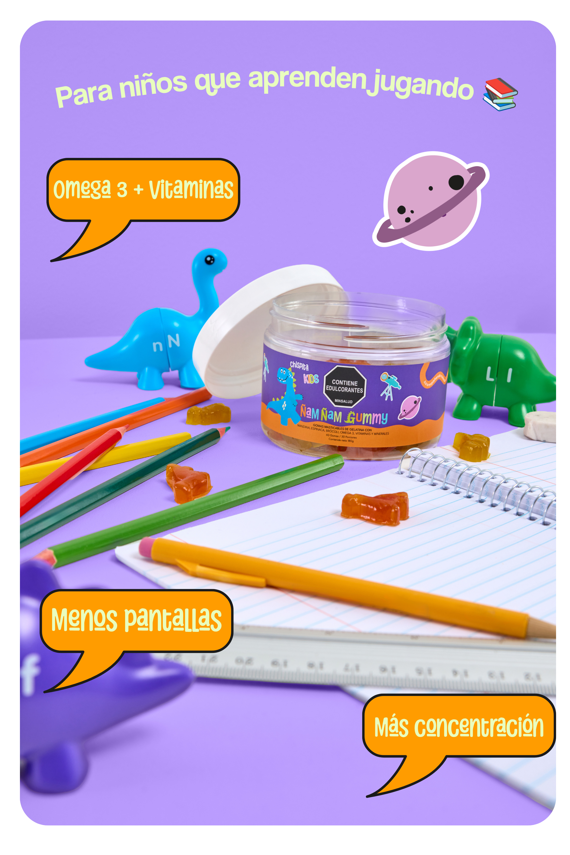 Chispita – La dinogomita que fortalece el cerebro y la memoria mientras tu peque crece